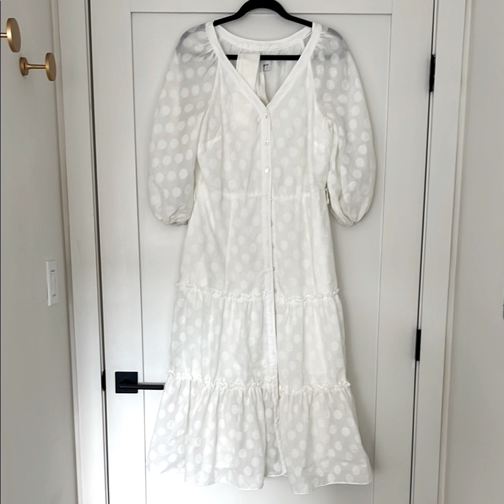 Donna Morgan White Polka Dot Dress